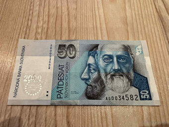 Slovenská bankovka 50 SK Bimilenium