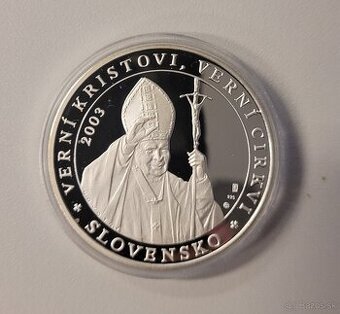 Pamätná strieborná medaila Svätý Otec Ján Pavol II., 2003