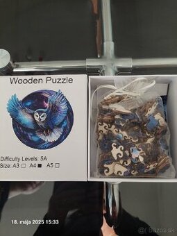 Drevené puzzle  sova