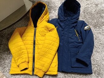 Detská vetrovka/bunda modro-žltá na zimu 2v1 v.116 C&A