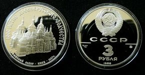 Ruské strieborné zberateľské mince - 3 ruble (1)