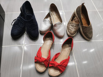 Dámske kožené jarné/letné topánky,velk.38/4ks - 16 €