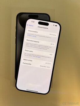 IPHONE 15 PRO BLUE TITANIUM 128GB ZÁRUKA - VEĽMI PEKNÝ STAV