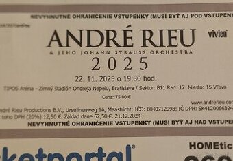 Andre Rieu - 22.11.2025 (Vymením 2 lístky)
