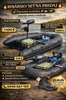 🚤 RYBÁRSKY SET – ČLN + MOTOR + BATÉRIA + SONAR + TOPÁNKY