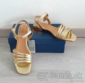 Nové zlaté kožené sandále Badura v.40