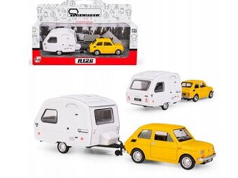 Fiat 126 + Niewiadow N250C 1:43 colorfull