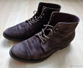 Trištvrťové celokožené (pravá koža) topánky,výroba Taliansko