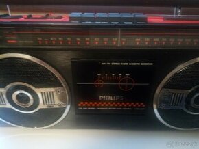 Retro radio-kazetový magnetofón Philips