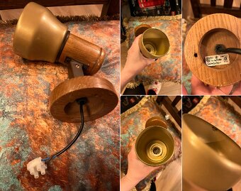 Nastenna drevena retro lampa - Nemecko