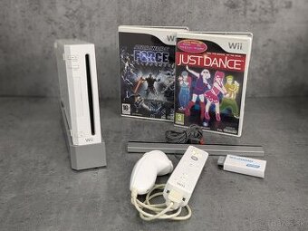 Nintendo Wii, 1 ovládač a nunchuck, + Just Dance, Star Wars