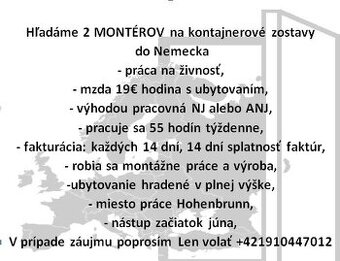 Hľadáme Montéra/Zámočníka do Nemecka