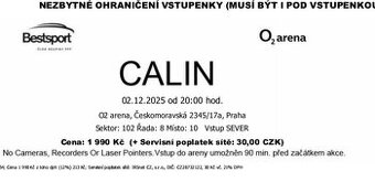 Calin 2.12. predám 2x lístok sektor 102
