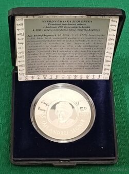 Strieborná pamätná minca 200Sk, 2004, Ján Andrej Segner, pro