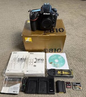 Nikon D810/ bodyplus box a dve karty. SD a CF