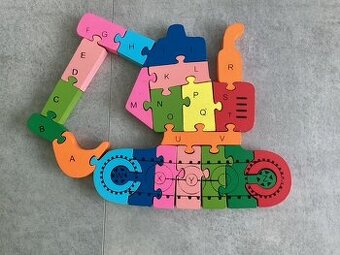 Drevene puzzle bager