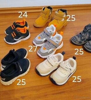 Predám topánky 24 až 27velkost chlapčenské