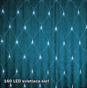 160 LED svietiaca sieť 3,2x1,5m studena biela
