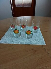 Retro poháre zo skla 5ks - 1