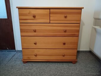 Komoda borovicová, 5 zásuvky