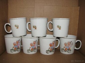 retro staré činské detské hrnčeky