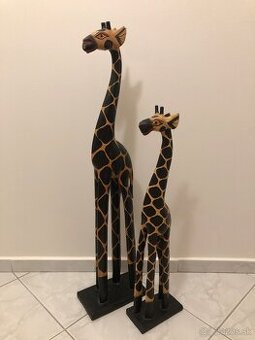 Žirafy drevo 2ks - 90’ roky dekorácia