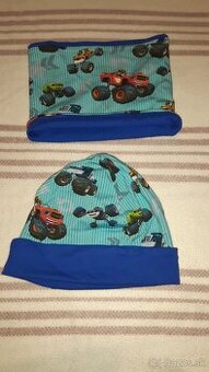 Detská čiapka s nákrčníkom Plamienok