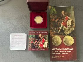 Zlata zberateľská minca Korunovácie Karola