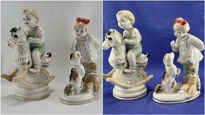 Staré porcelánové sošky  - 16 cm a 15.5 cm