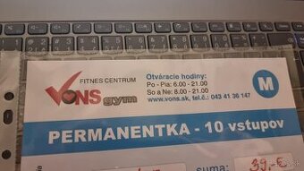 Permanentka na 10 vstupov, Fitnes Martin