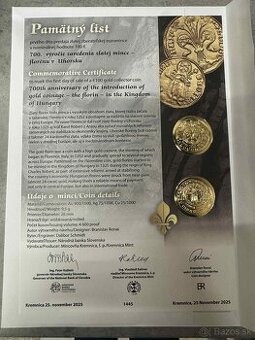 Pamätný list k najnovšej 100€ floren