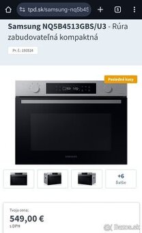 Nová zabalená Samsung rúra 60% zľava+ záruka -