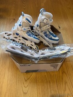 Korčule ladove aj in-line kolieskove 2v1 (vel 33-36)