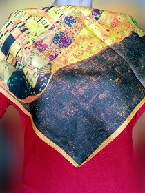 Hodvábna šatka malá olejomaľba Gustav Klimt