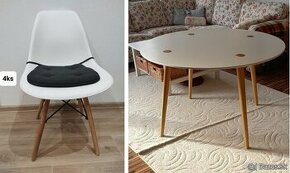 stôl +4x stolička