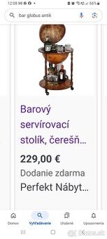 Barový servírovací stolík