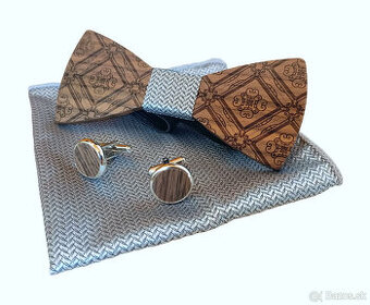 Reprezentačný drevený motýlik - kompletný set