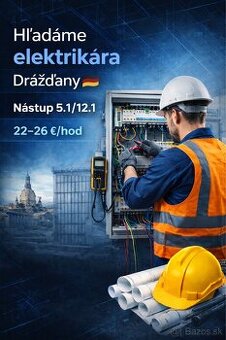 Drážďany - 5.1/12.1 nástup - 23-26€/hodina - Elektrikár