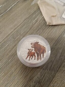 Lunar II krava (ox) 2021 ✓ 2oz ✓ farebná ✓ strieborné 🪙