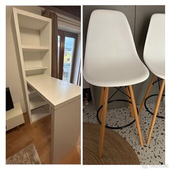 Pult s dvoma vysokymi stolickami