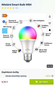 Nitebird LED wifi smart žiarovka 2ks