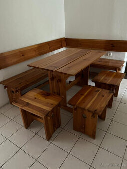 Sedenie - súprava do jedálne, alebo kuchyne, z masívu