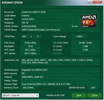 Gigabyte GA-990FXA-UD3 + FX-8320 + Mugen 3 + 16 GB HyperX