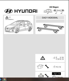 Strešný hliníkový nosič - Hyundai i30 combi - 1