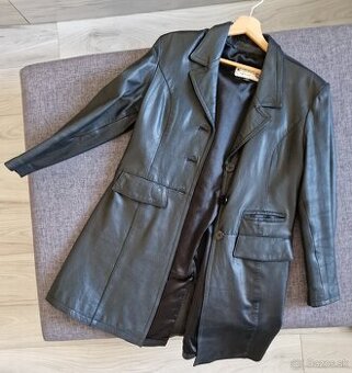 Damsky cierny kozeny kabat kcero 48