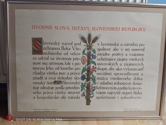 Predám dekoratívny obraz slov štát, od ľ Fullu