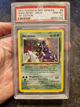 Pokémon Neo Genesis 1. edícia Heracross Holo PSA 10 Gem Mint