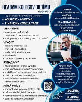 Hľadám kolegov do tímu – OVB Allfinanz (región BN, TN)