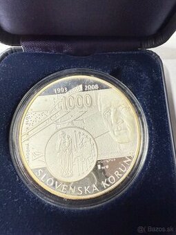1000 SK medaila od koruny k euru