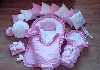 Set pre bábätko ružový s volánikmi